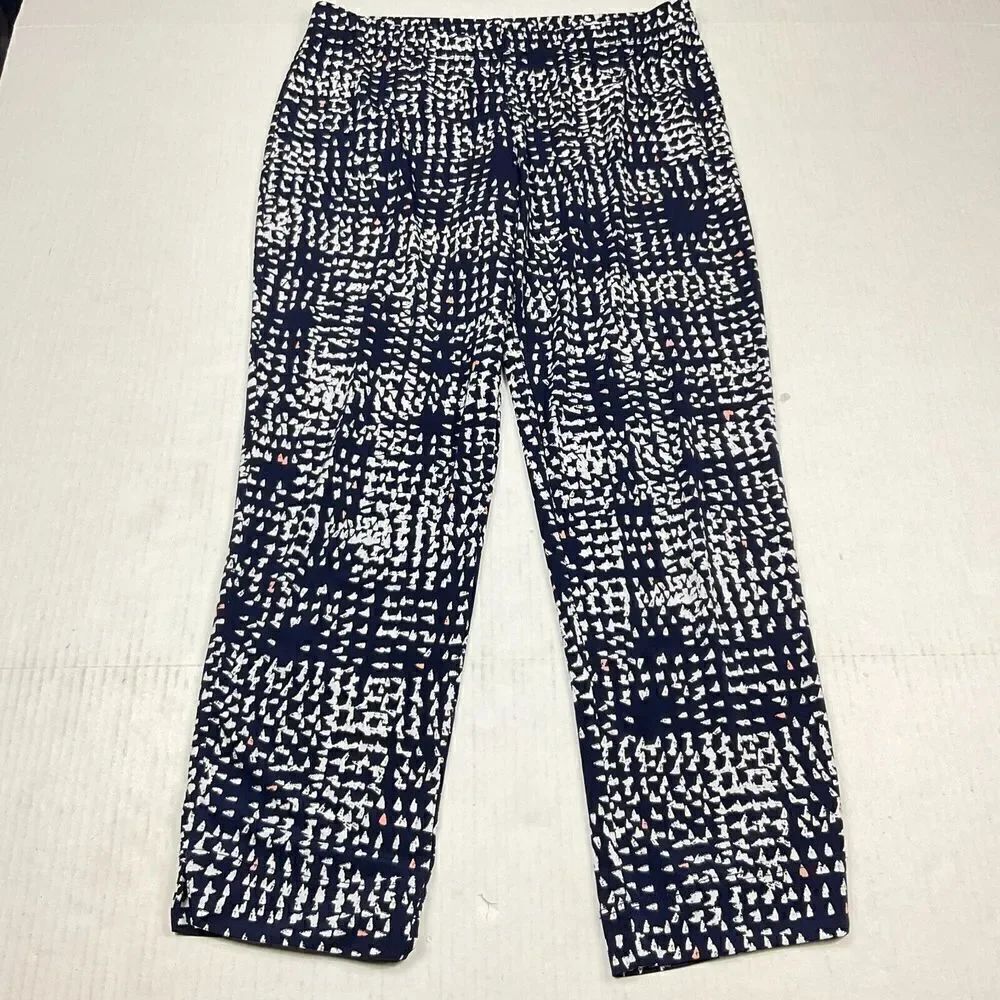 Clara Sun Woo Cropped Leggings Printed Pull On Stretchy Casual Slim Fit Size XL